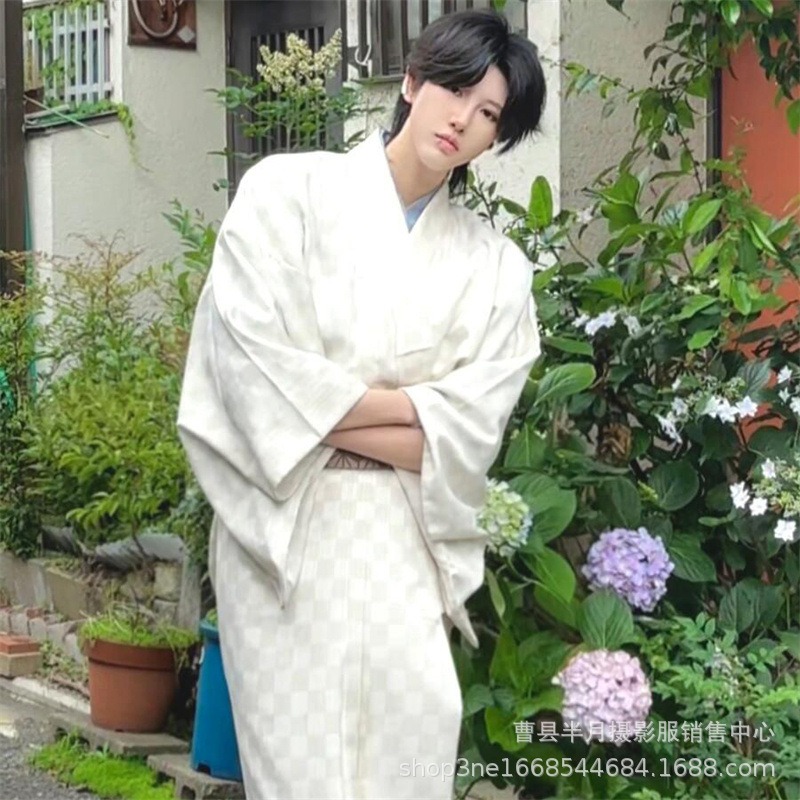 Kimono traditionnel Yukata samouraï pour hommes, costume Photo japonais, vêtements de détente japonais, ensemble de matériel japonais