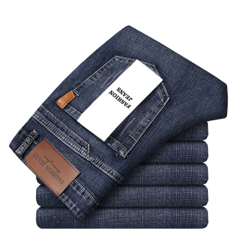 Jean Classique Business Casual pour Hommes, Nouvelle Mode 2026, Bleu, Coupe Slim, Denim Stretch, Pantalon Long, Vêtements Masculins