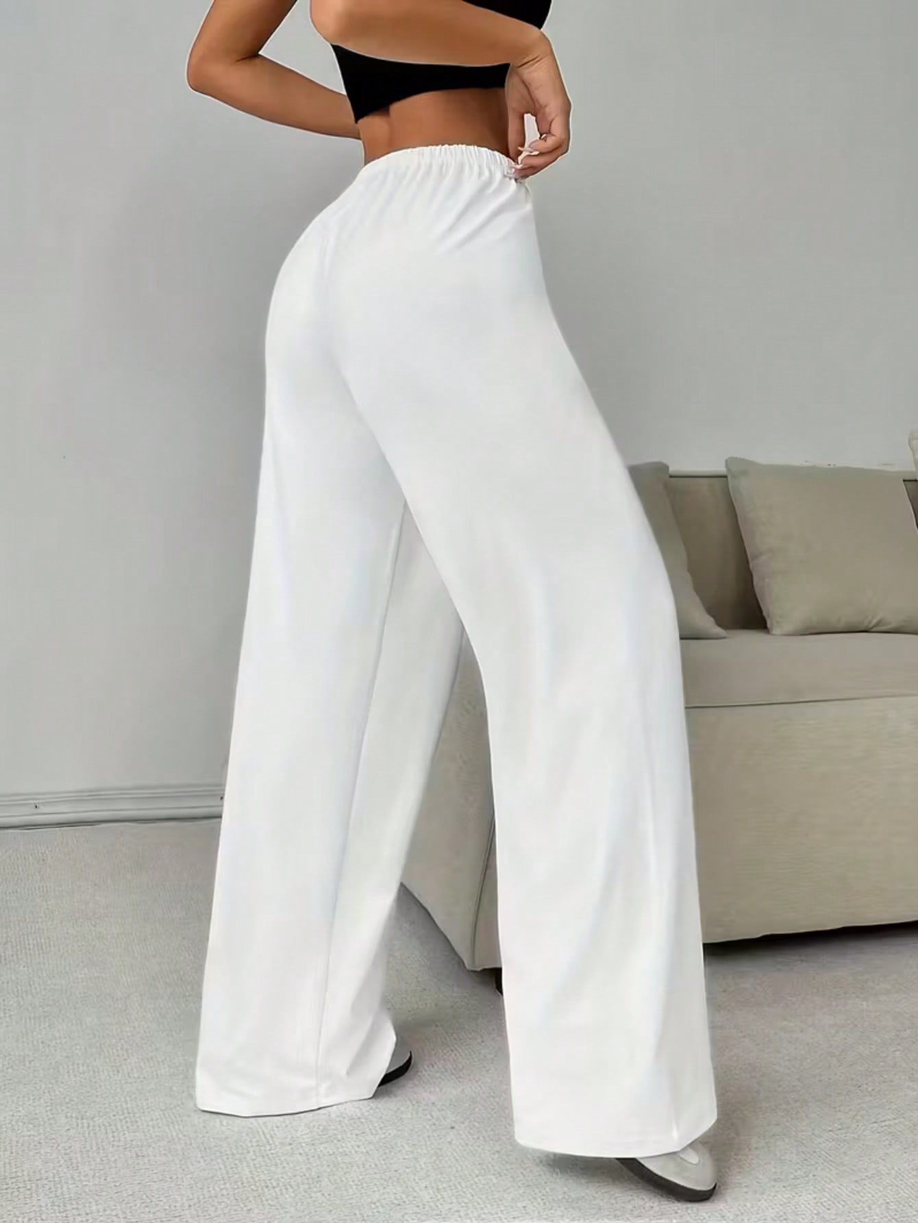 Pantalon de jogging décontracté pour femmes, coupe large, avec cordon de serrage à la taille, confortable et ample, style très prisé