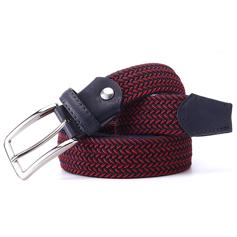 Ceinture en toile tissée à la main pour hommes et femmes, 2020 tissée à la main, ceinture élastique pour jeans, bleu et blanc, design de mode, 100-135cm