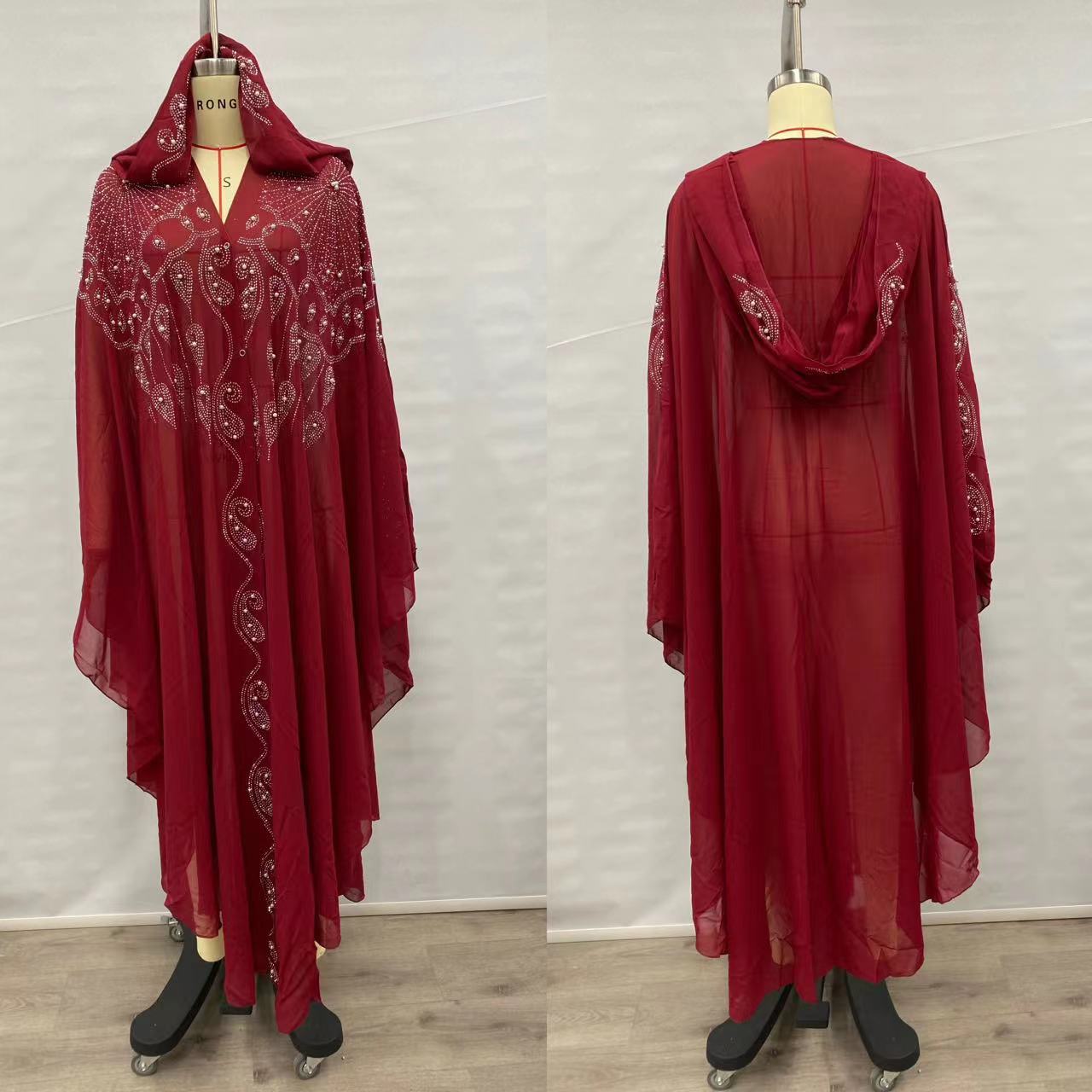 Robes Jalabiya Abaya pour femmes musulmanes, à capuche, avec strass, style cape, tenues de l'Aïd, Ramadan, Dubaï, Kaftan, Vestidos 2026