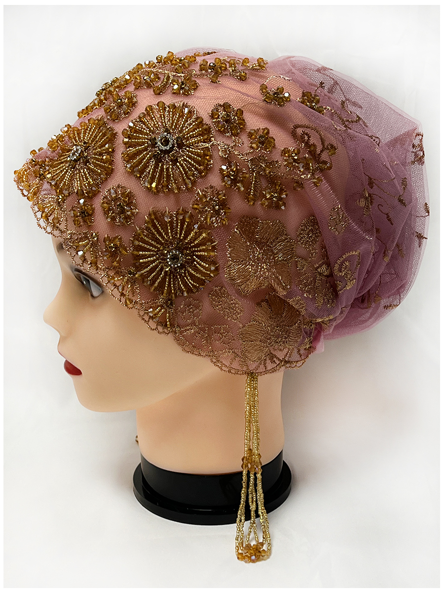 Couvre-tête en tissu maille brodé à la main, chaîne de perles suspendues, chapeaux acryliques, dubaï, nouveau chapeau de culte arabe musulman, 2026