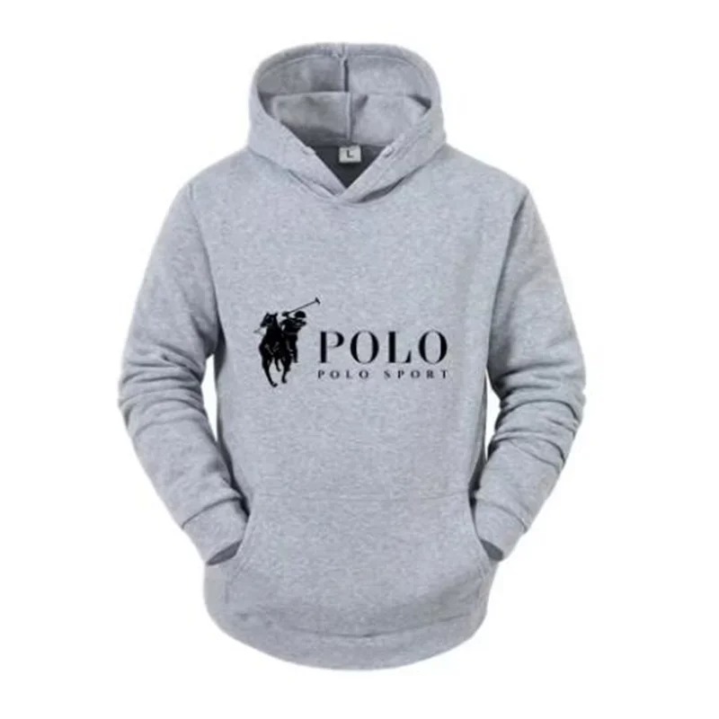 Polo Sport classique noir à capuche hommes Sport décontracté pur coton à capuche mode cheval Logo imprimé à capuche