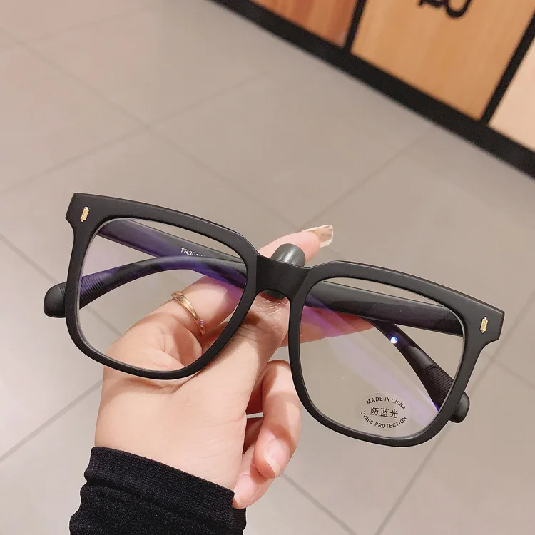 Lunettes de myopie surdimensionnées pour femmes et hommes, anti-lumière bleue, lunettes d'ordinateur, verres dioptriques, lunettes optiques de luxe sur ordonnance