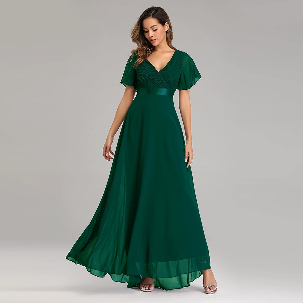Robes longues pour femmes robe de soirée élégante en Tulle vert avec paillettes grande taille robe de soirée formelle