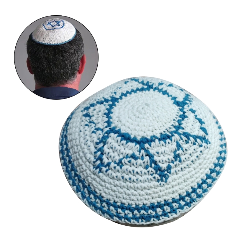 Chapeau kippa unisexe moderne, casquette en coton blanc pour tenues juives à vente en gros