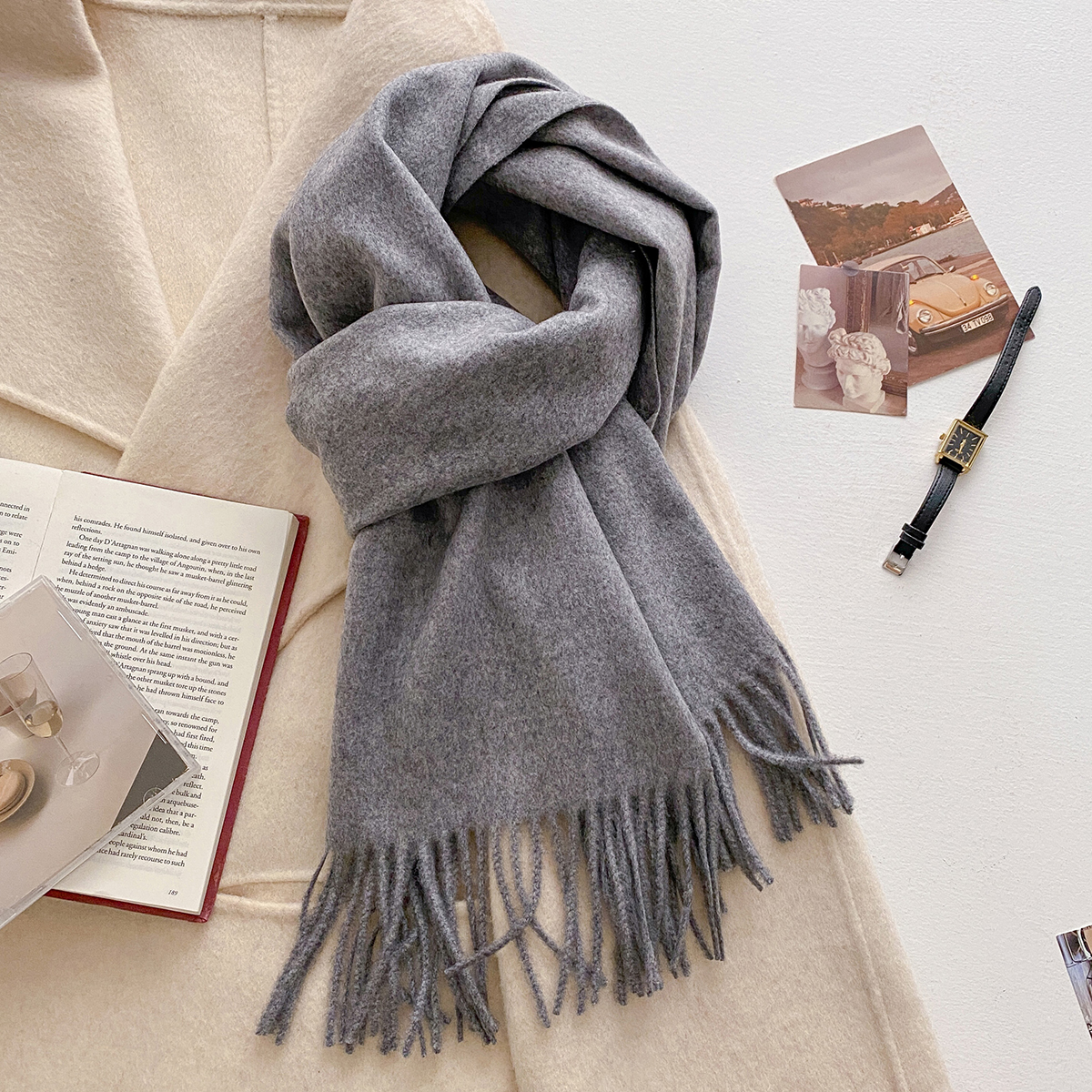 30*180 cm laine écharpe femmes de luxe couleur unie hiver chaud mode foulards gland châles Pashmina dame doux enveloppes