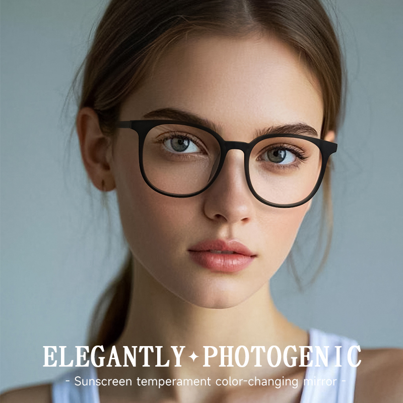 BEAU FIVE Lunettes pour femmes à monture carrée à couleurs changeantes pour les déplacements quotidiens, forme de visage flatteuse, légères et élégantesF112