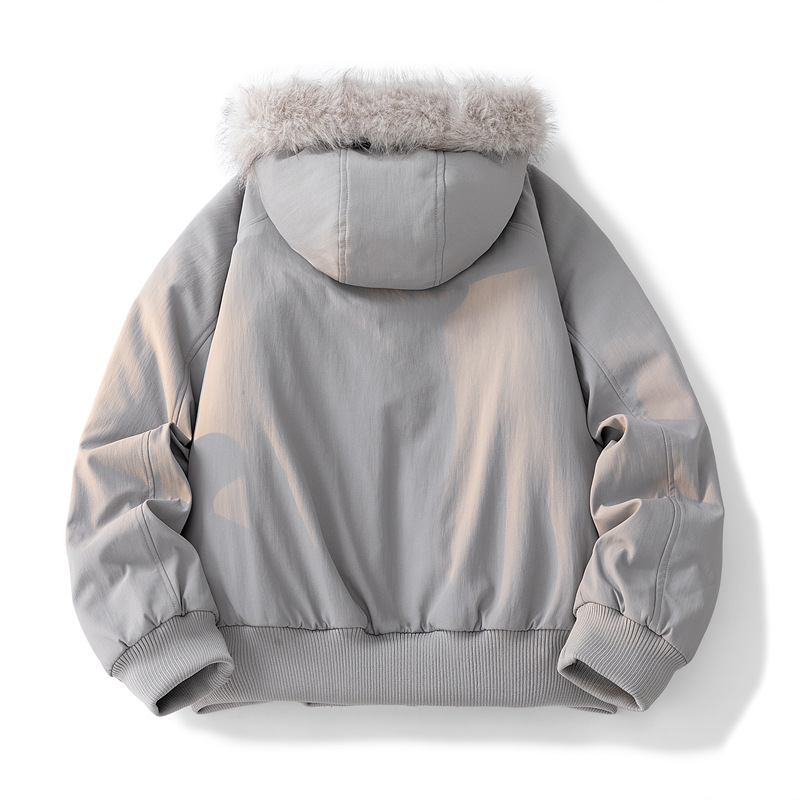 Veste d'hiver homme femmes col de fourrure mode Parka épais manteau chaud surdimensionné veste décontractée ample à capuche américain Streetwear Cool