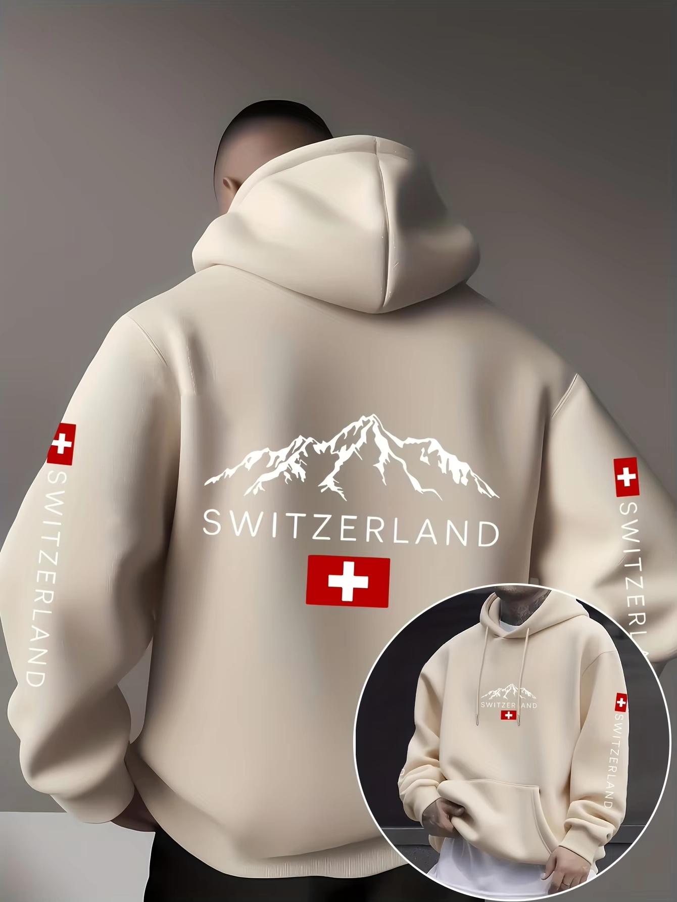 Suisse Mountain Print Sweat-shirt Homme Femme Sport Extérieur Décontracté Hip-hop Jersey Équipe de Course Automne Hiver