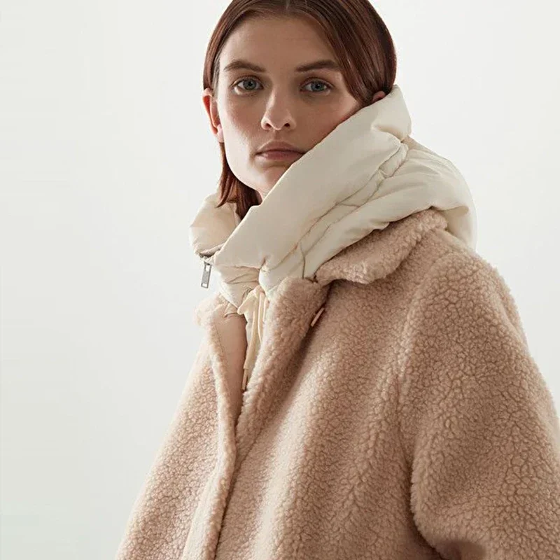 Chapeaux d'hiver à capuche ultralégers pour femmes et hommes, écharpe chaude avec anneau, cagoule, chapeau, fermeture éclair au cou, manteau avec cordon de serrage, écharpe, débardeur court