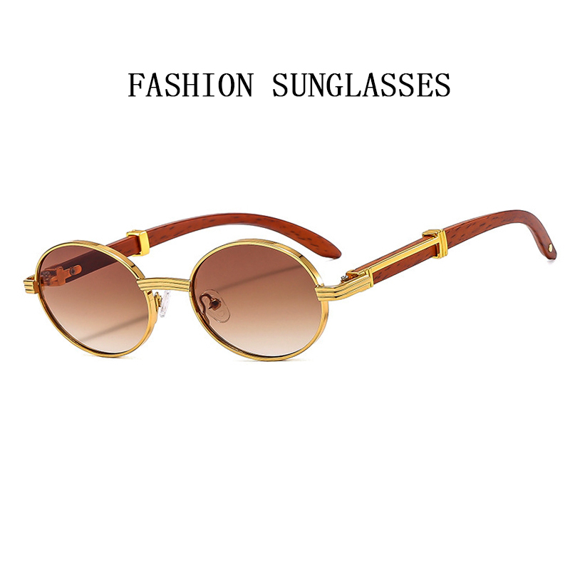 Lunettes De soleil ovales femmes 2024 lunettes De soleil en bois De créateur à la mode hommes lunettes De mode De luxe Vintage Lentes De Sol Mujer Zonnebril