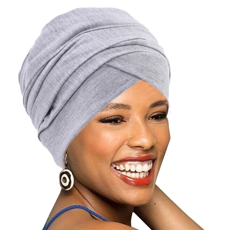 Turban musulman pour femme, chapeau turban, bandeau africain, soin des cheveux, turban en coton de couleur unie, bonnet à longue queue, casquettes hijab