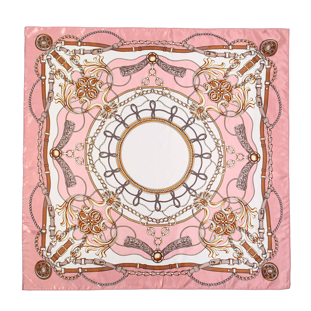 1/4 pièces Foulards carrés en soie 90*90cm pour femmes, Hijabs, Châles, Foulards de tête, Bandanas, Foulards de plage, à imprimé mode