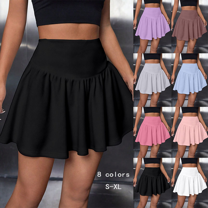 Mini-jupe sexy pour femmes, couleur unie, style Y2K, coupe ajustée, décontractée, taille haute, pour femmes