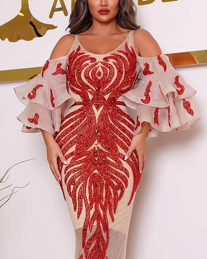 Robe de soirée élégante pour femme, sexy, bronzante, à manches longues, pour banquet, modèle 2026, mi-longue, tendance, nouvelle collection printemps