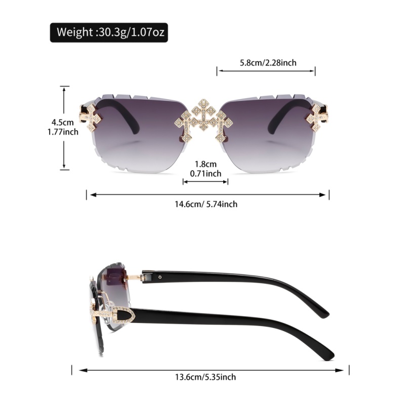Nouvelles lunettes de mode sans monture pour hommes et femmes, verres haute définition avec incrustations de strass texturés, design de monture tendance, adaptées à un usage quotidien décontracté, choix de cadeau parfait