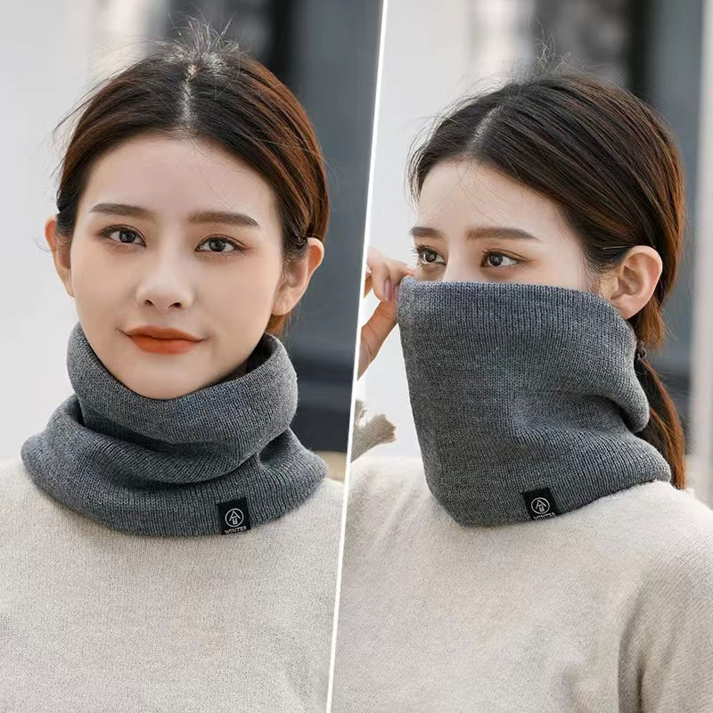 Mode femmes tricoté écharpe solide cachemire comme hiver Snood foulards dame chaud épais unisexe hommes cou écharpes anneau