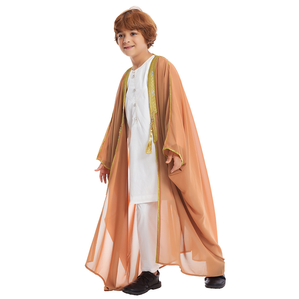 Eid musulman garçons Robe Dishdasha enfants ouvert Abaya prière caftan Ramadan maroc Jubba modeste islamique dubaï saoudien Abayas Thobe