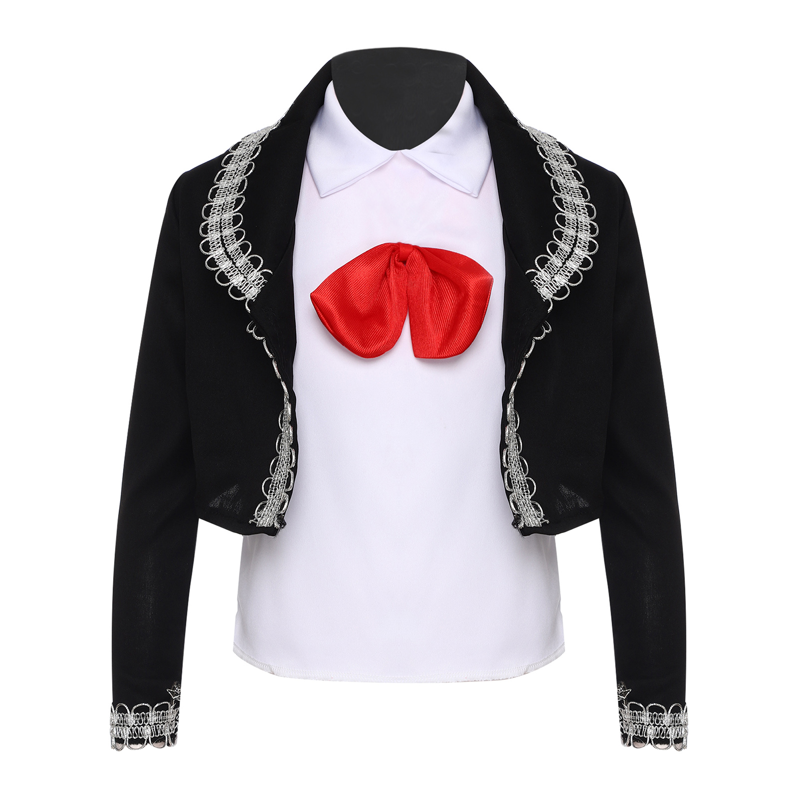 Costume traditionnel mexicain pour garçons, déguisement Mariachi pour Halloween, gilet, pantalon, veste, ceinture et chapeau, ensemble de Performance