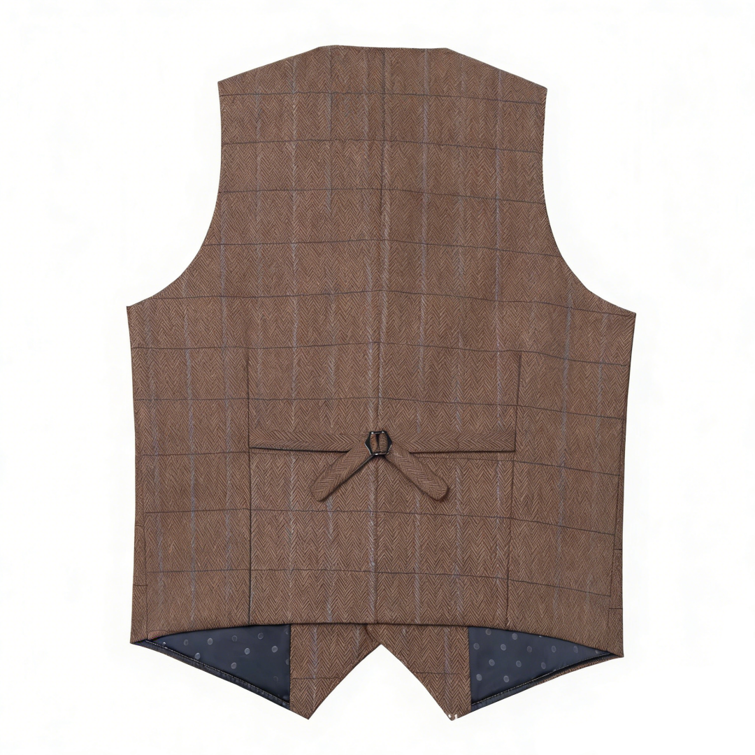 Gilets pour hommes Costume en Tweed Vêtements d'affaires pour hommes Gilet rayé Punk Gilet Groomman Mariage Brwon Noir Gris Veste Bleazer