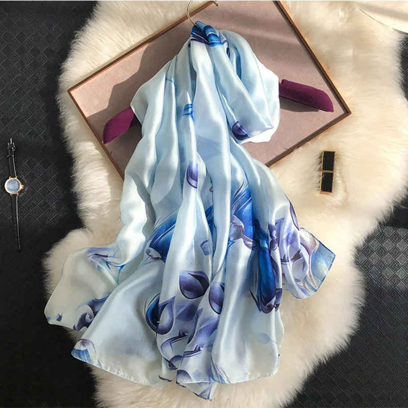 Écharpe longue à imprimé floral pour femmes, châles design de mode, foulard de luxe pour dames, écharpes de soirée, écharpes Hijab, printemps, SFN411