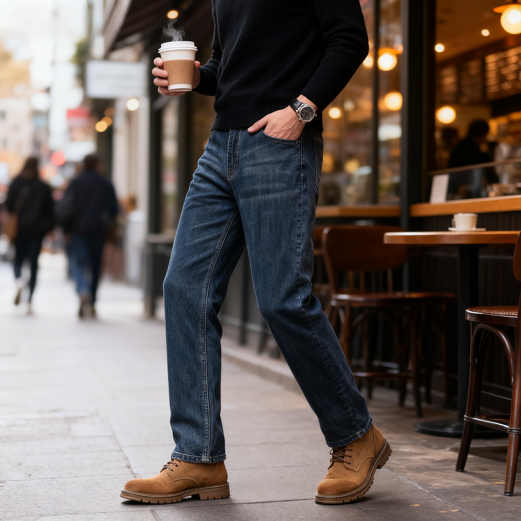Jean homme nouveau tube droit ample jambe large 2025 automne pantalon homme élastique décontracté affaires multicolore pantalons longs style homme
