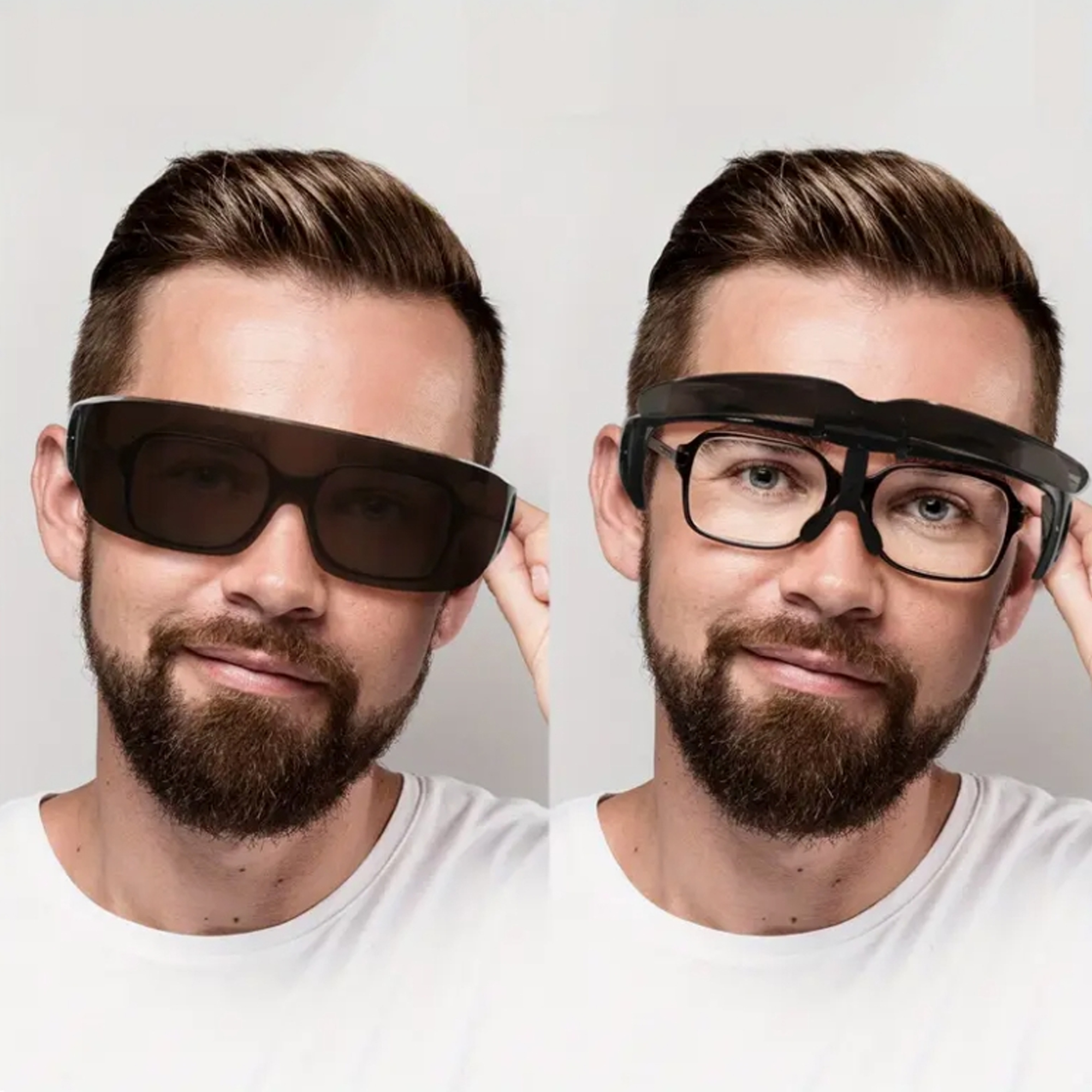 Lunettes de soleil superposables, lunettes de mode pour hommes et femmes, protection enveloppante, idéales pour la conduite