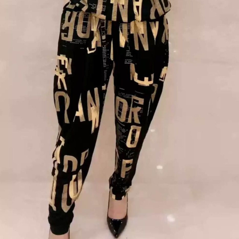 Costume femme 2025 été nouveau décontracté coréen ample imprimé hauts sarouel 2 pièces ensemble correspondant à la mode grande taille vêtements pour les femmes