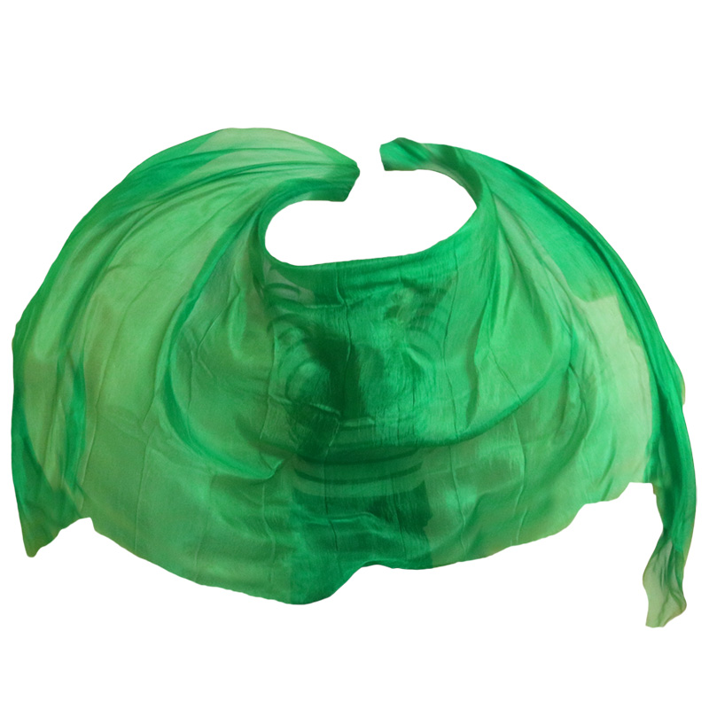 Voiles de danse naturels faits à la main de haute qualité, accessoires de danse du ventre, document vert pur