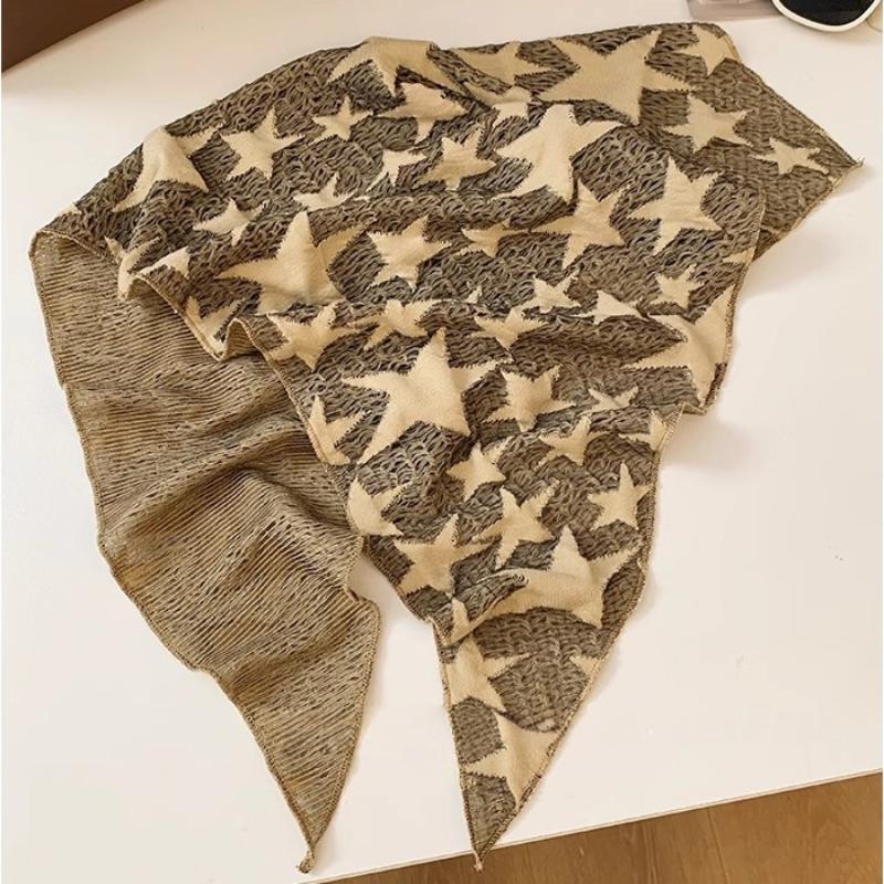 Style Cool chapeaux étoile sous-culture Y2K foulard femmes Hip Hop foulard triangulaire écharpe chaude fille foulard en soie décorations de taille