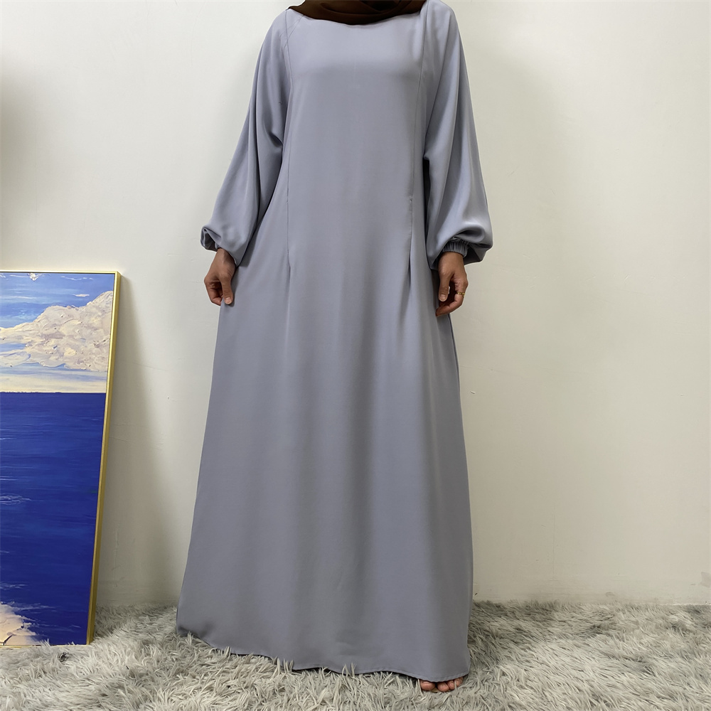 Robe longue ajustée à manches longues pour l'allaitement, style musulman, mode Dubaï Moyen-Orient, vêtement islamique populaire pour femme