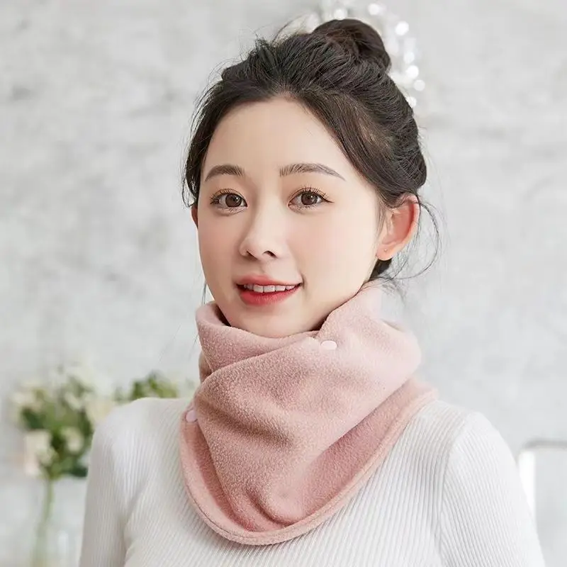 Écharpe polaire d'hiver pour femme, écharpe chaude et résistante au froid, à la mode, pour l'extérieur, couleur unie, 2023