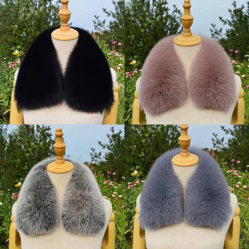 Écharpe en fourrure de renard 100% naturelle, col en fourrure véritable, châle d'hiver luxueux et moelleux, garde le cou au chaud, pour femmes et hommes, écharpes carrées en fourrure, accessoires de manteau