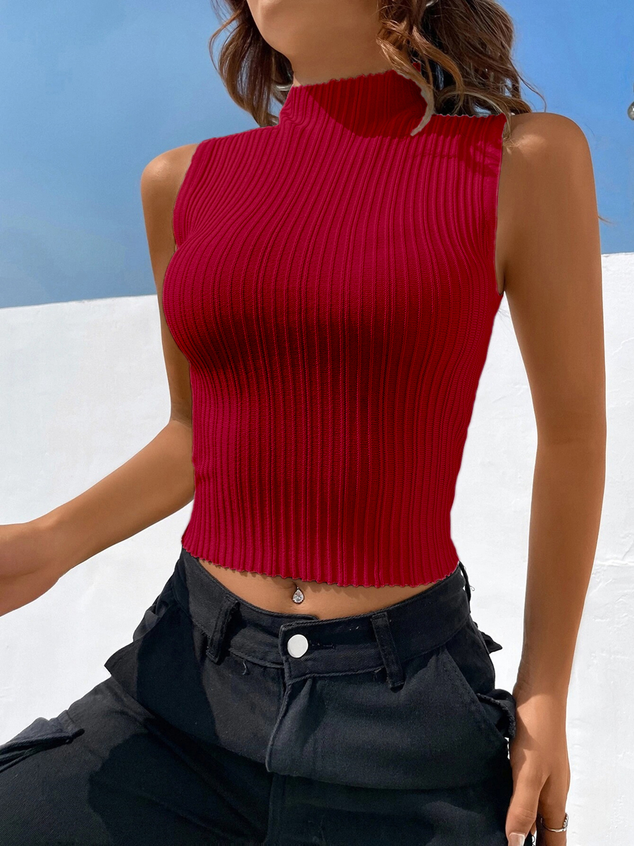 Haut en tricot à col roulé pour femme, pull décontracté, t-shirt rayé, vêtements courts, plis commandés, précieux, nouveau, été
