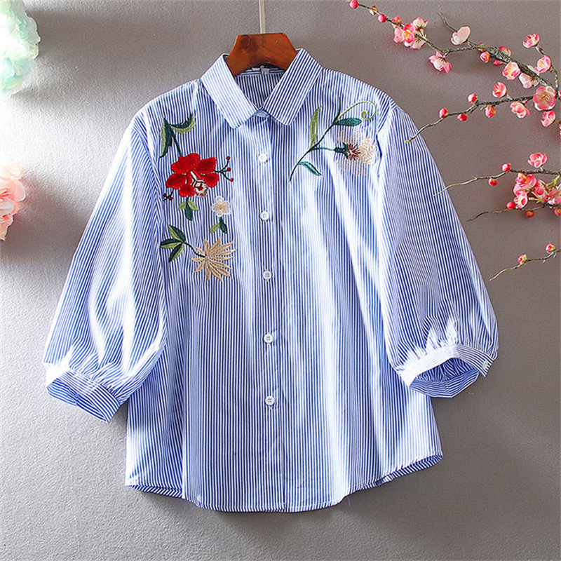 Chemise brodée à manches lanterne pour femmes, chemisier rétro, conception de style occidental, fouet, mode d'été, nouveau, 2024