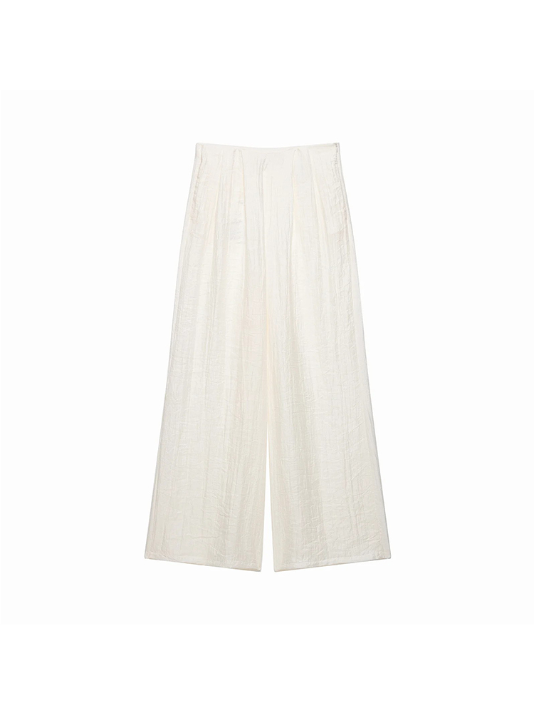 Ensemble élégant vintage pour femme : Gilet, hauts à ceinture et pantalon large plissé élastique – Tenue décontractée
