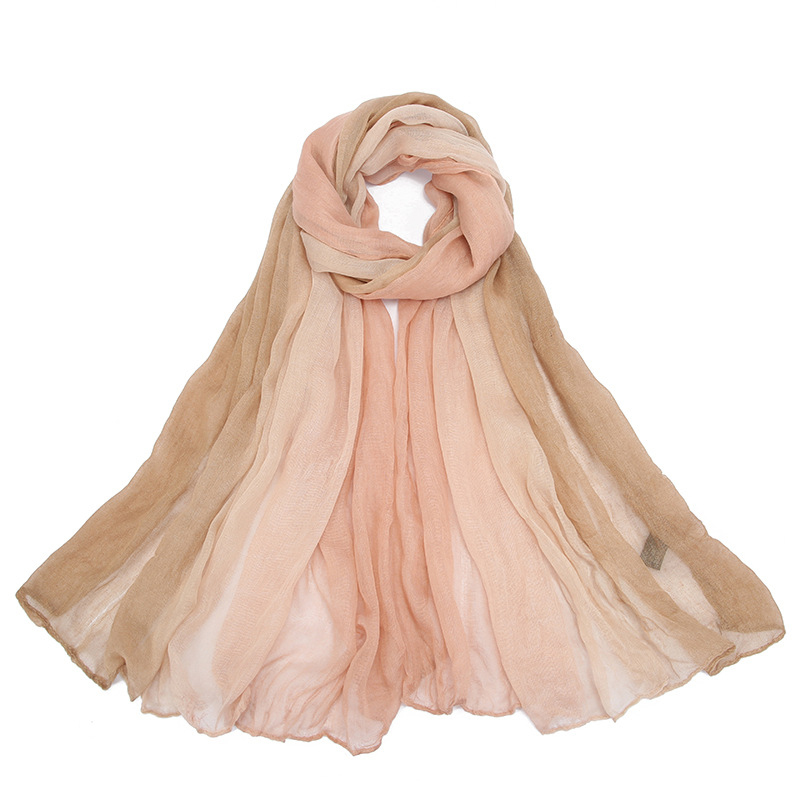Écharpe froissée dégradée pour femmes filles étudiants, nouveaux foulards fins en Voile de coton Patchwork, châle en tricot doux, châles enveloppants pour femmes