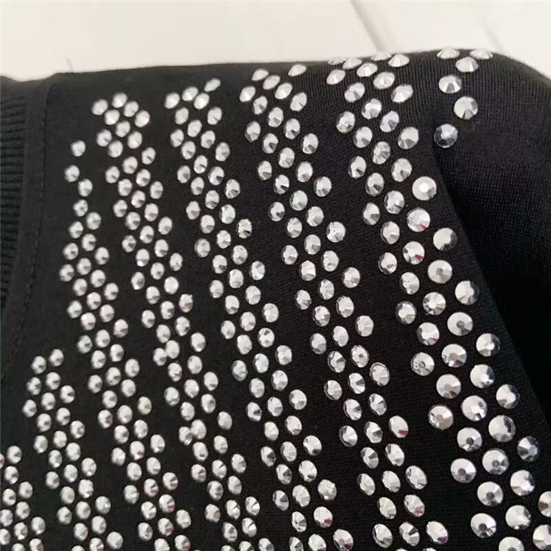 Sweat à capuche d'hiver à manches longues pour homme, col rond, vêtement de marque avec lettres en strass, pull 2025