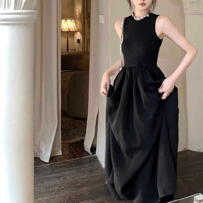 Robe longue creuse pour femme, robe de créateur confortable pour femme, mode féminine, classique, polyvalent, loisirs, été, 03/fiber