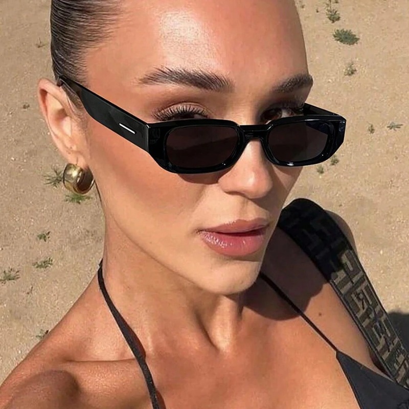 Nouvelles Lunettes de Soleil Rétro Classiques Rectangulaires pour Femmes, Lunettes de Soleil de Marque Designer Tendance, Protection UV400, Lunettes de Protection pour Hommes