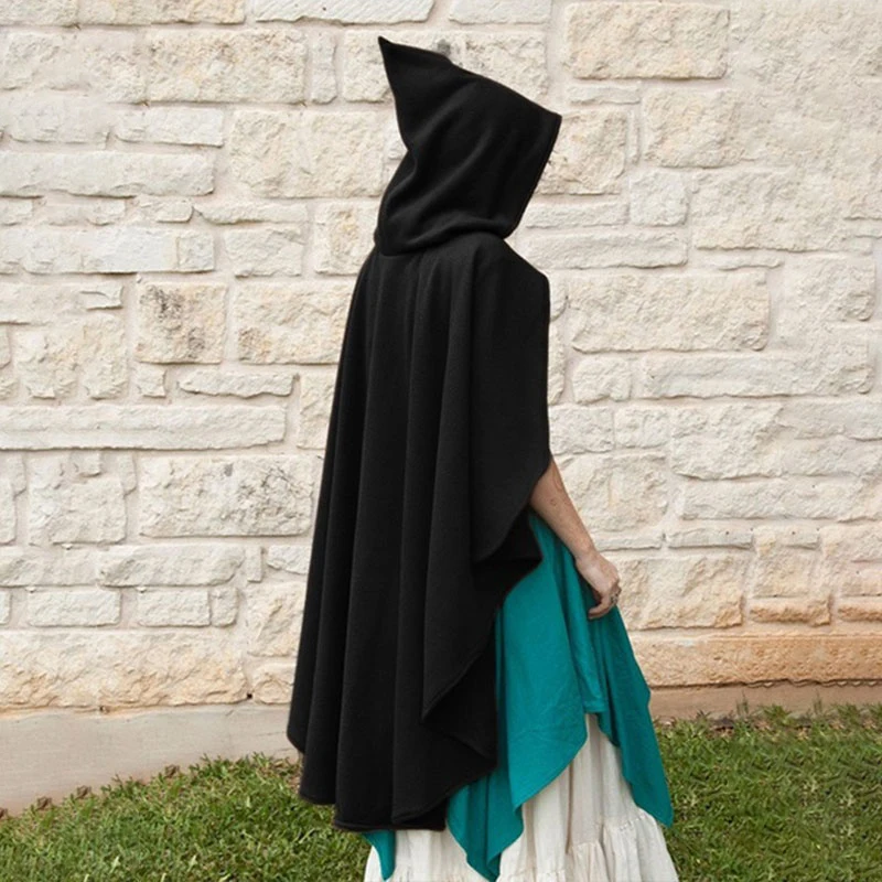 Femmes Renaissance Costume médiéval Halloween court Steampunk velours Cape gothique sorcière sorciers Cape à capuche
