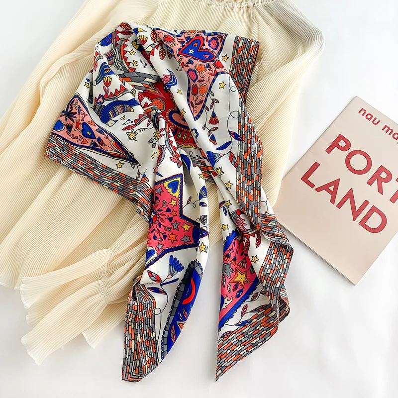 Luxe amour arbre imprimé concepteur 90 carré écharpe sergé soie femmes tête châles enveloppes cou foulards Hijab Bandana Pashmina bandeau