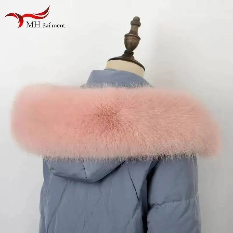 Écharpe d'hiver en fausse fourrure de renard pour hommes et femmes, col en fourrure, parka épaisse chaude, manteau à capuche, châle en fausse fourrure, écharpes de luxe, décor en fourrure