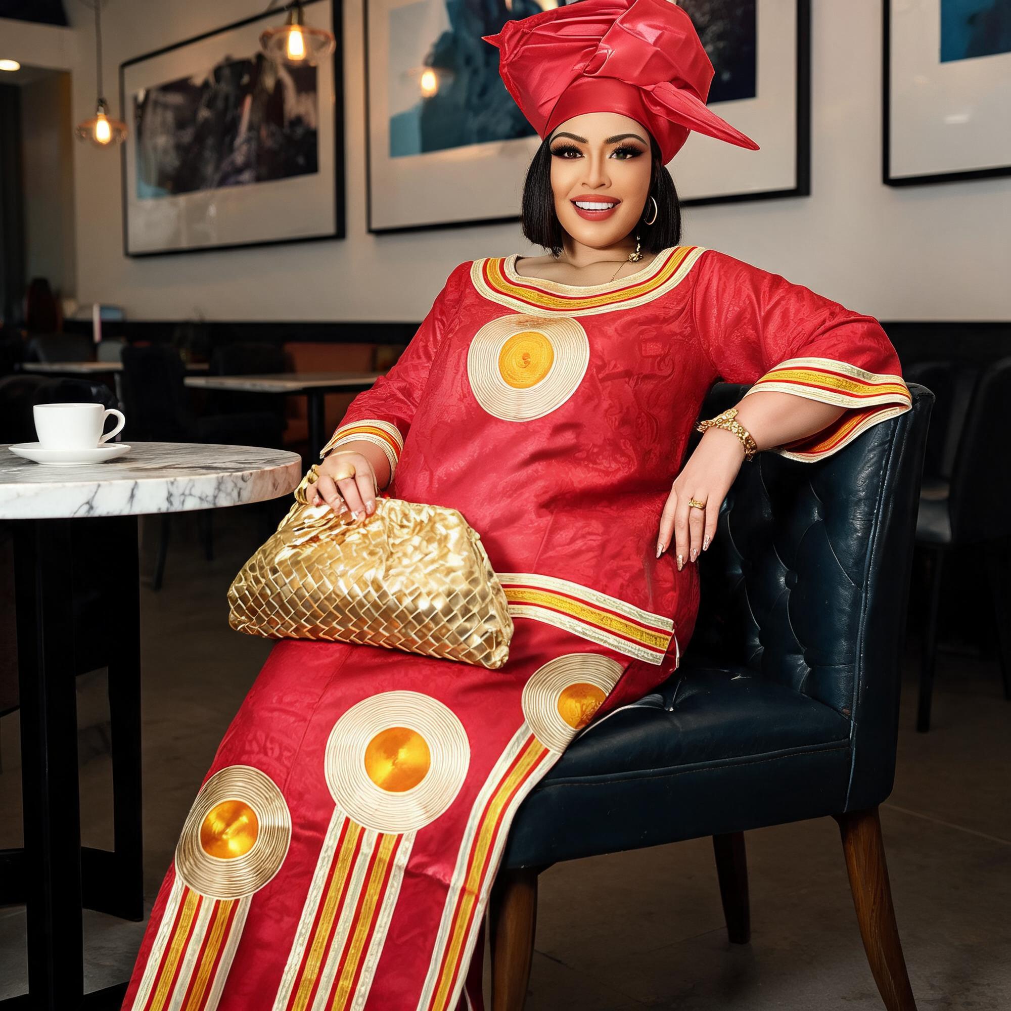 Robes africaines pour femmes grande taille, robe longue avec écharpe, design brodé Bazin Riche