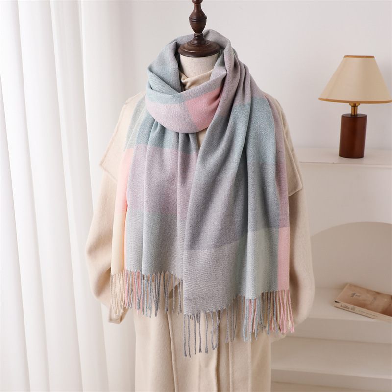 Châle chaud femmes écharpe de luxe cachemire hiver couverture enveloppes décontracté Plaid imprimé Pashmina Bufanda voyage Poncho étoles Echarpe
