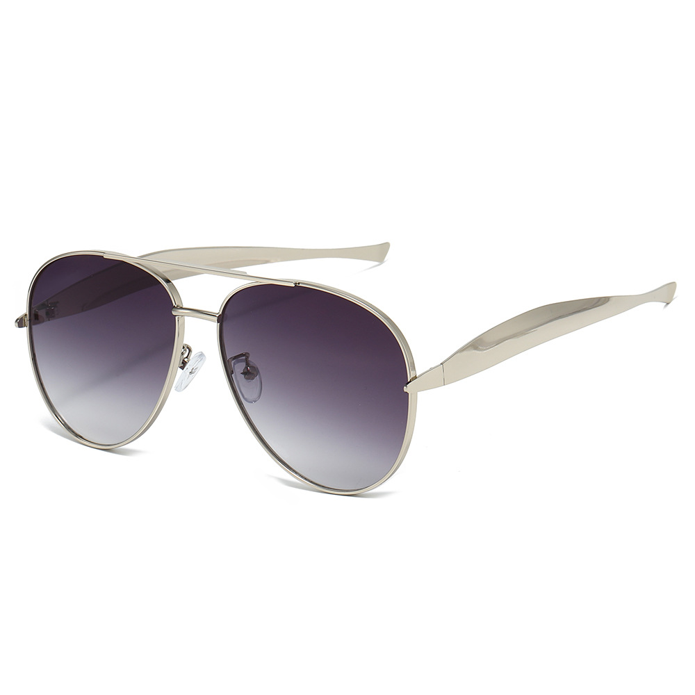 Lunettes de soleil pilote rétro en métal haut de gamme pour femmes et hommes, style transfrontalier, pour l'extérieur, avec personnalité et tempérament