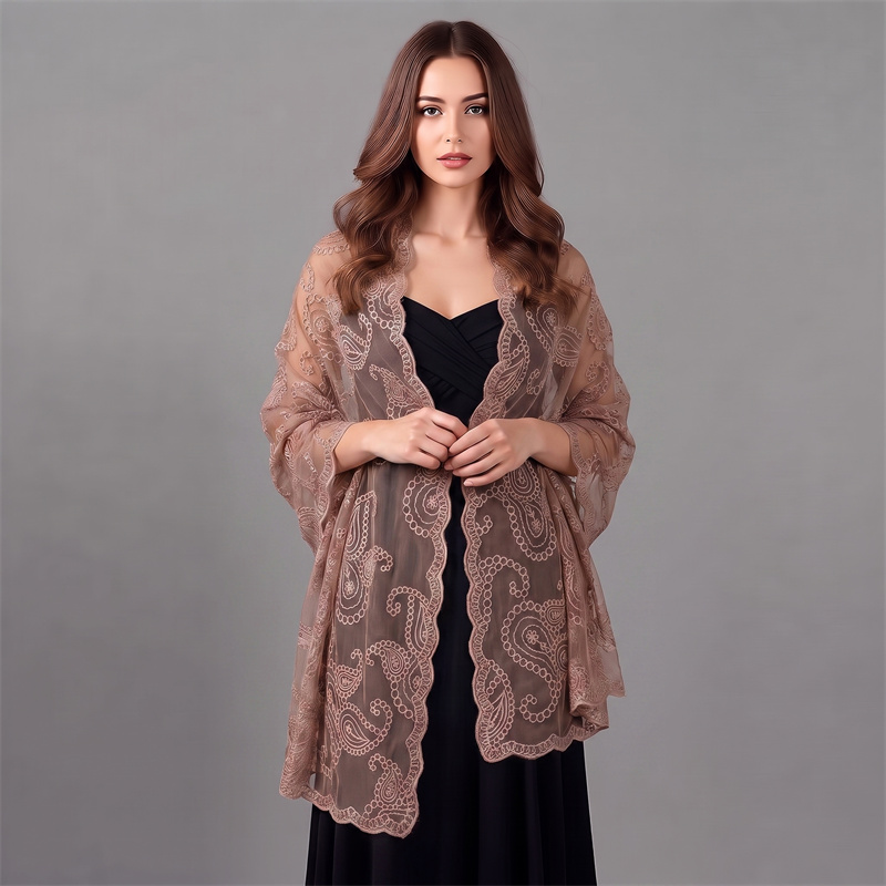 Nouveau châle en dentelle brodée, voile floral pour femme, écharpe de fête, poncho de mariage, étoles, bandeaux et foulards pour femmes