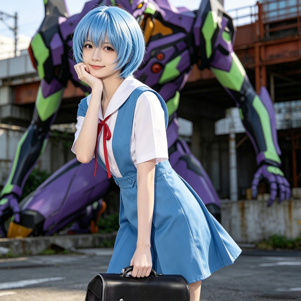 Costume de cosplay EVA Evangelion Rei Ayanami Asuka, uniforme scolaire japonais, robe de cosplay d'anime pour femmes