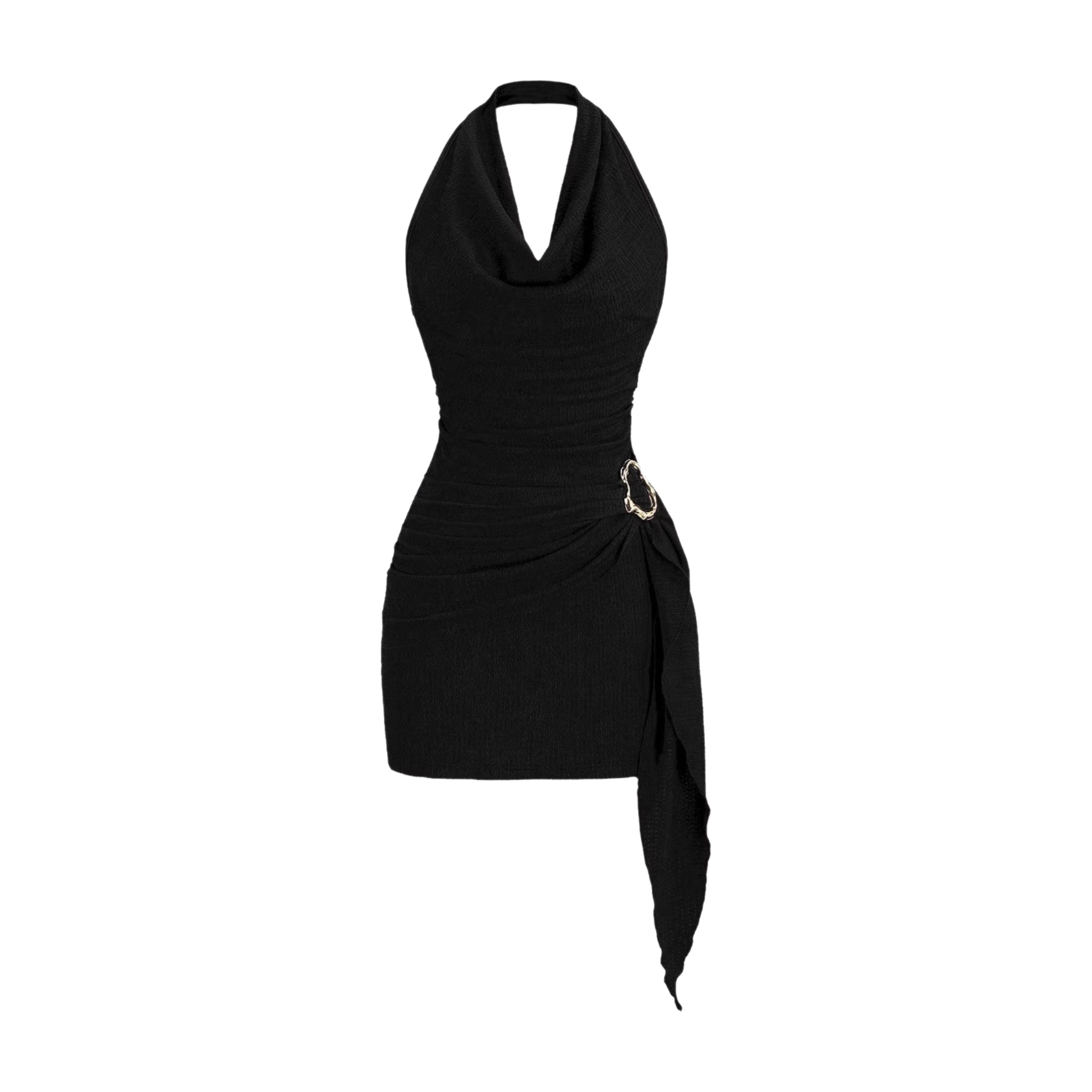 Robe élégante pour femmes, col en v, dos nu, couleur unie, tricotée, mi-longue, sans manches, coupe ajustée, en Polyester
